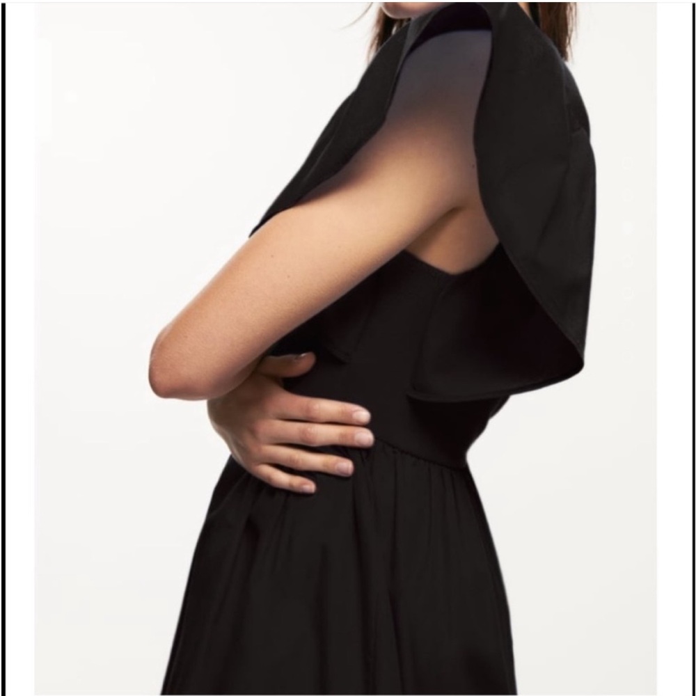 Zara Black Flutter Sleeve Midi Sundress - Picture 9 of 16